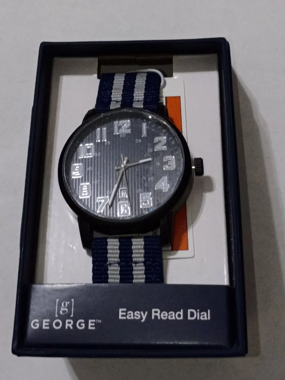 Nwt Men's Black Round Watch Case with Eazy Read Dial